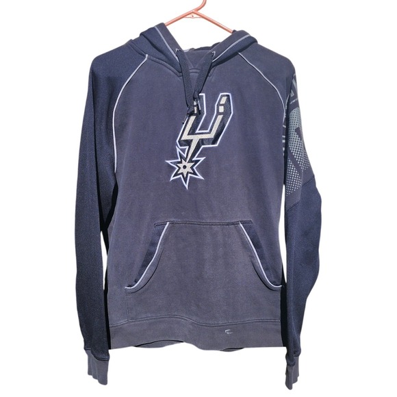 adidas Other - Adidas San Antonio Spurs NBA Hoodie Mens Small Black Raglan Sleeve Sweatshirt